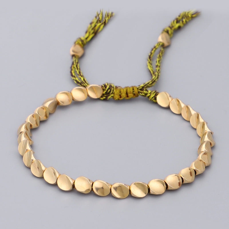 Shaped Copper Bead Bracelet