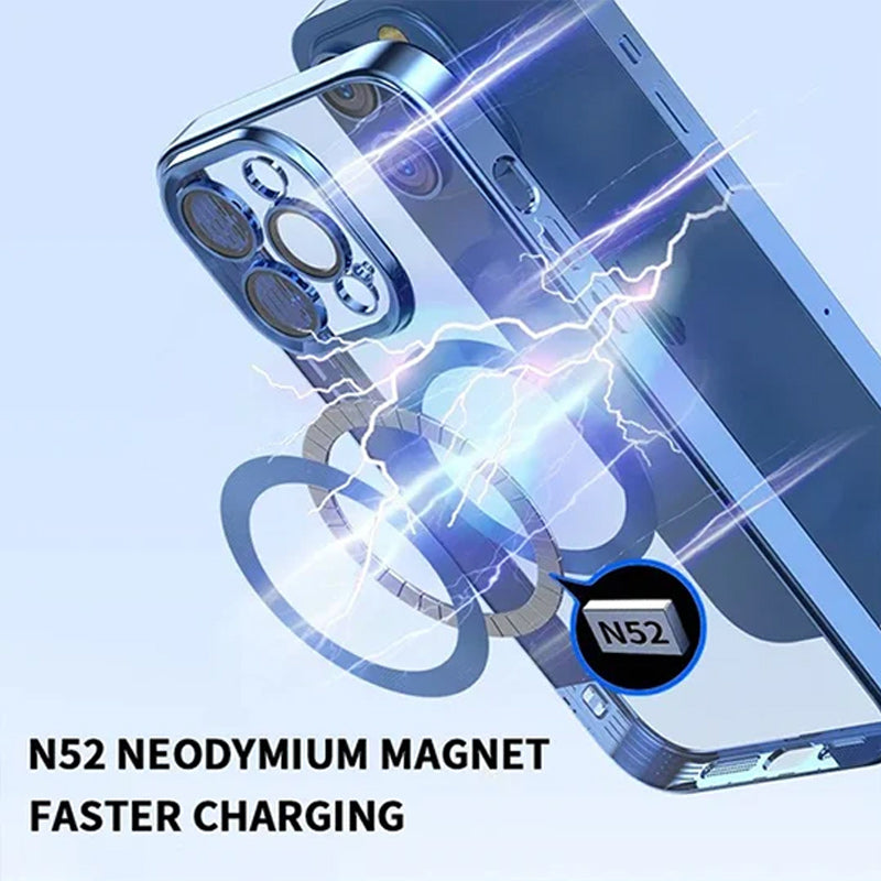Electroplating Wireless Magnetic Charging All-Inclusive Lens Case for iPhone