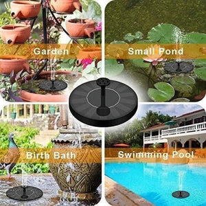 Solar Powered Bird Fountain With Lights