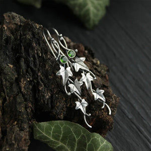Vintage Leaf Gemstone Earrings