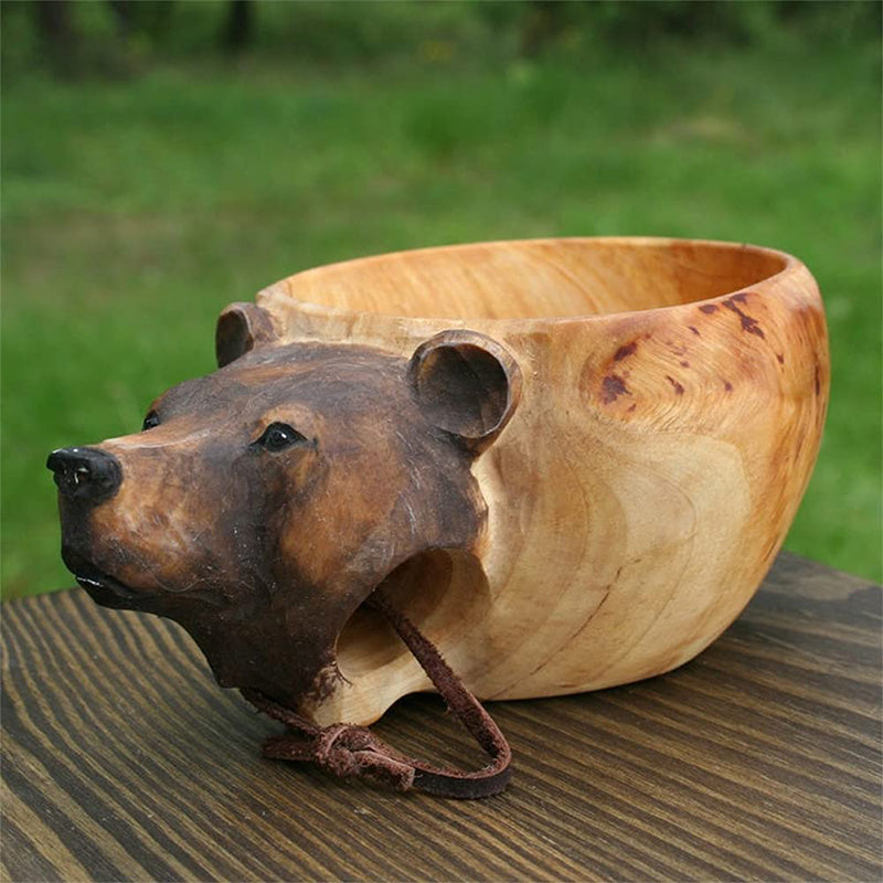 Cute Animal Handmade Wooden Mug