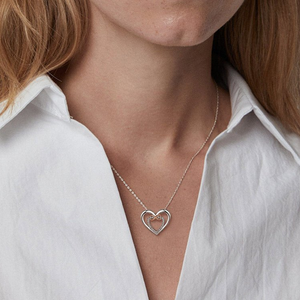 Stylish Double Heart Necklace ( Card Included)