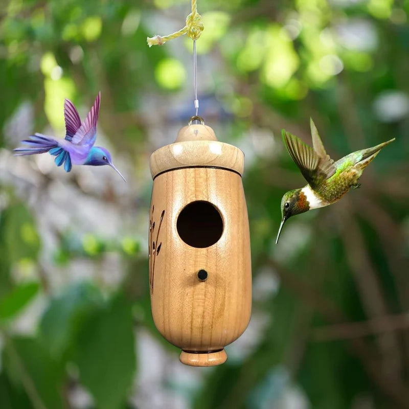 Wooden Hummingbird House