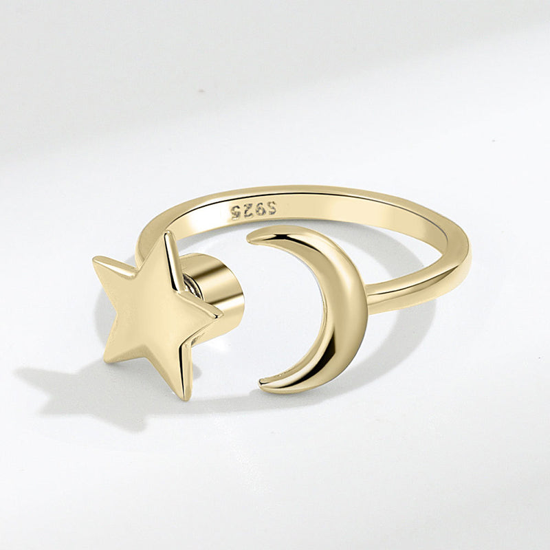 Adjustable Moon & Stars Anxiety Ring