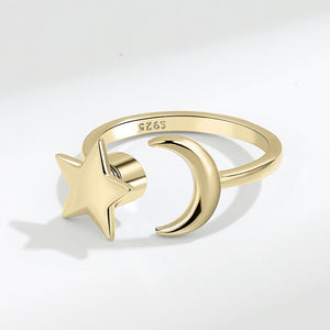 Adjustable Moon & Stars Anxiety Ring