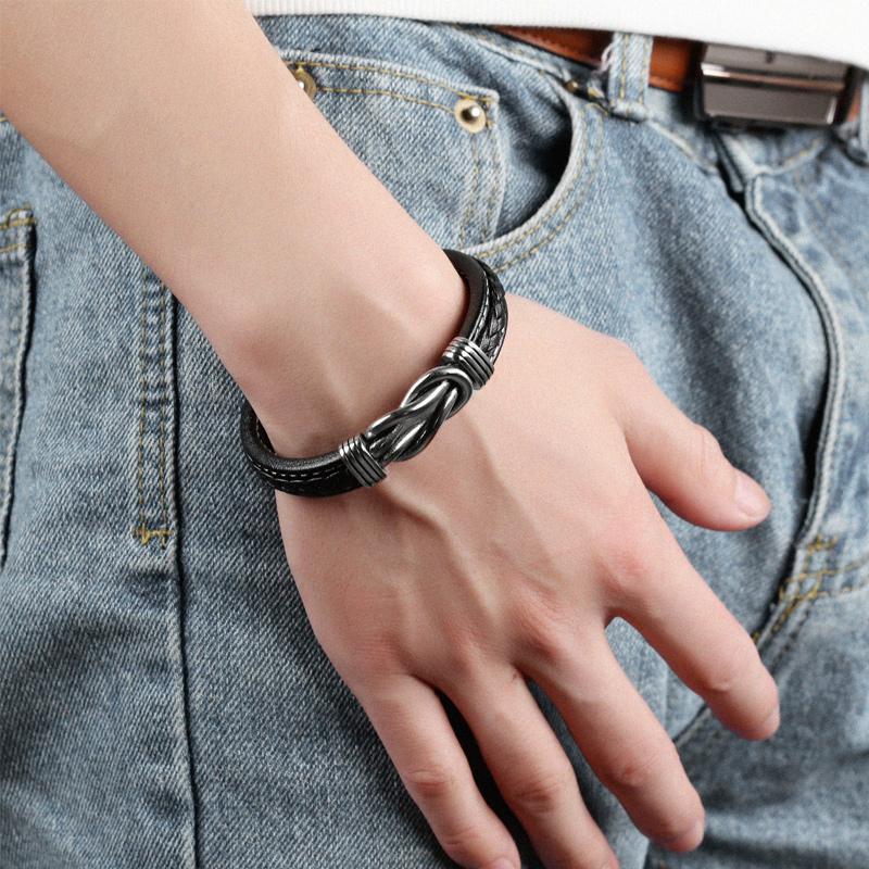 Twist Braided Leather Bracelet