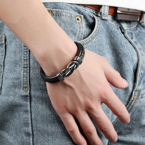 Twist Braided Leather Bracelet