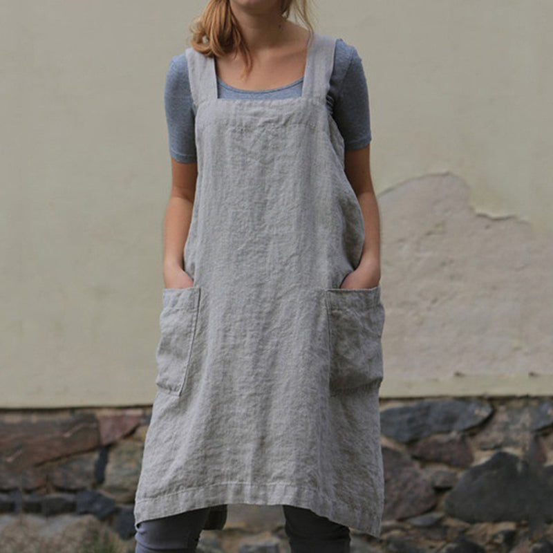 Women's Cotton and Linen Loose Apron