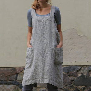 Women's Cotton and Linen Loose Apron