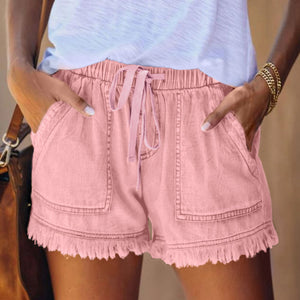 Women's Casual Denim Shorts With Pockets Cotton Jeans Shorts