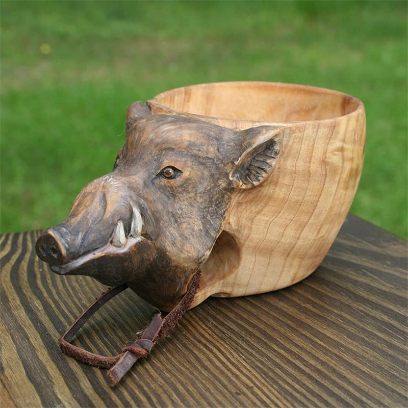 Cute Animal Handmade Wooden Mug