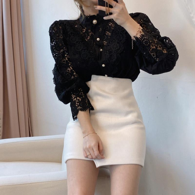 Elegant Lace Cutout Top