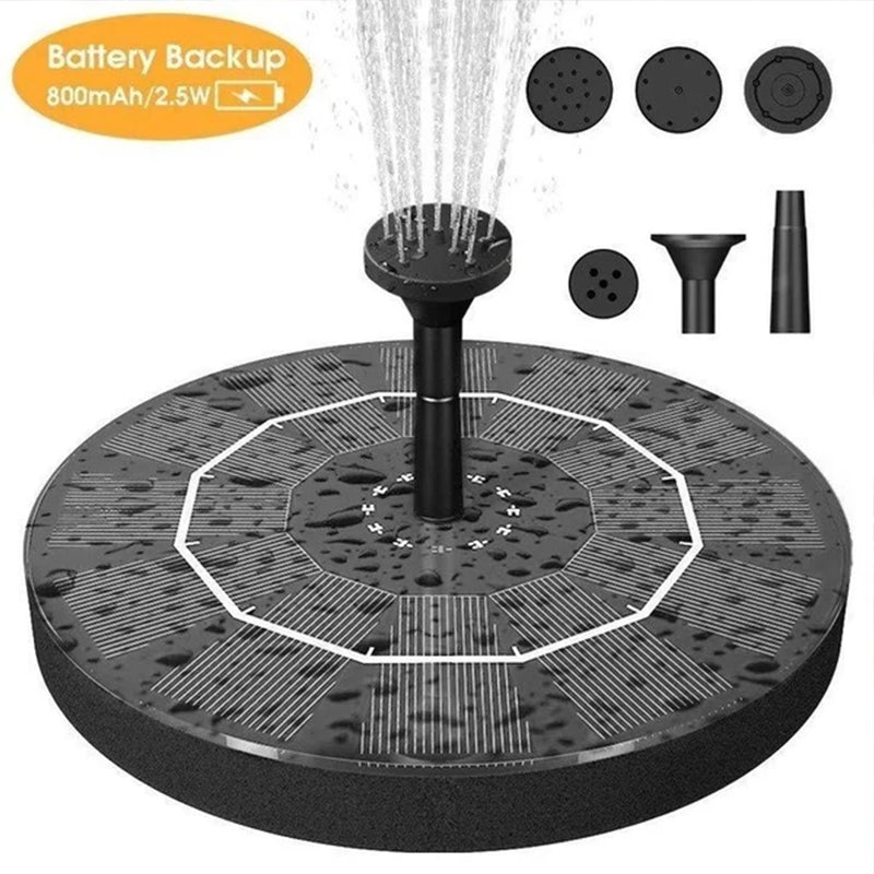 Solar Powered Bird Fountain With Lights