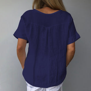 Women's Pure Color Casual Cotton Shirt