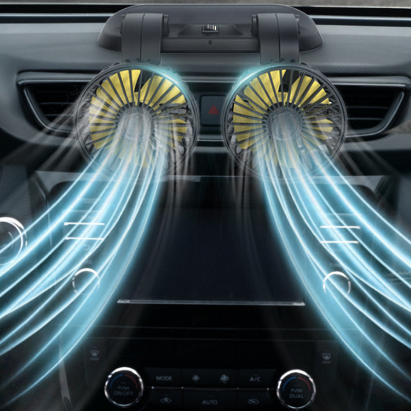Dual Head Car Auto Cooling Air Circulator Fan