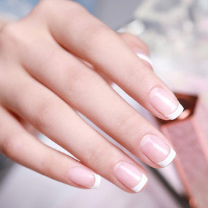 Glue-On French Manicure Nails Kit (100 pcs)