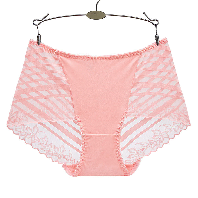 Women's Mid-Waist Cotton Lace Panties