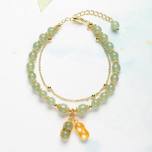 Double Chain Natural Jade Bracelet