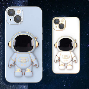 6D Plating Astronaut Hidden Stand Case Cover For IPhone