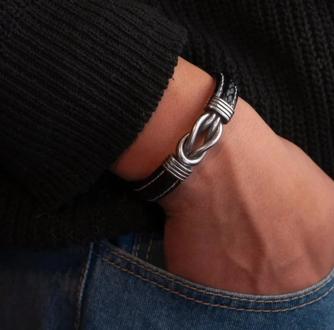 Twist Braided Leather Bracelet
