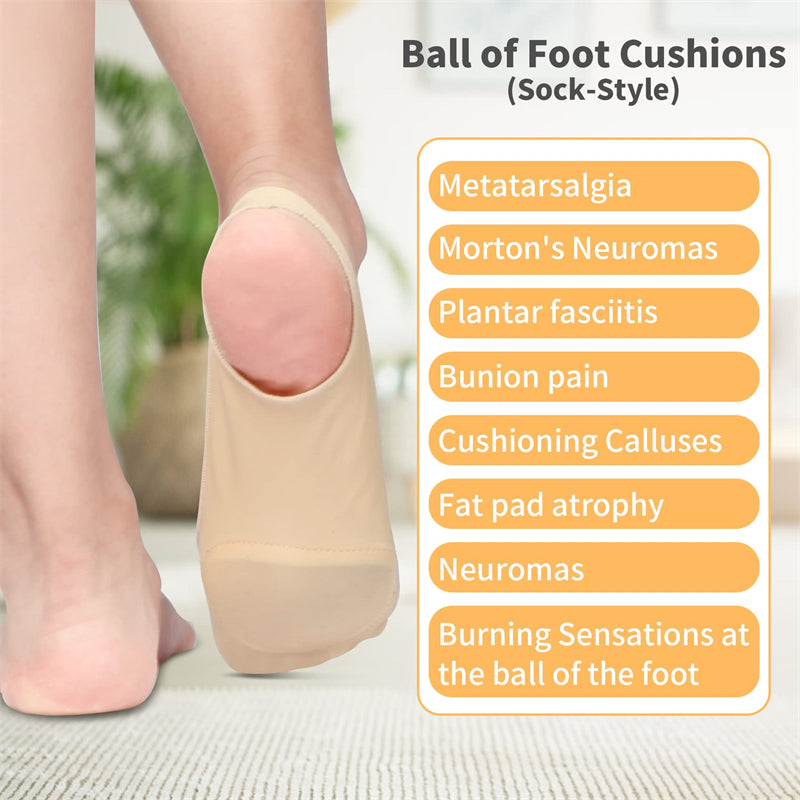 Sock-Style Ball of Foot Cushions for Women