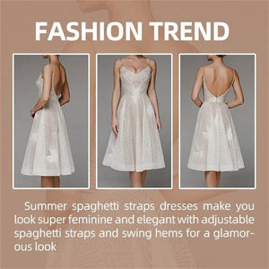 Stylish V-neck Strap A-line Dress