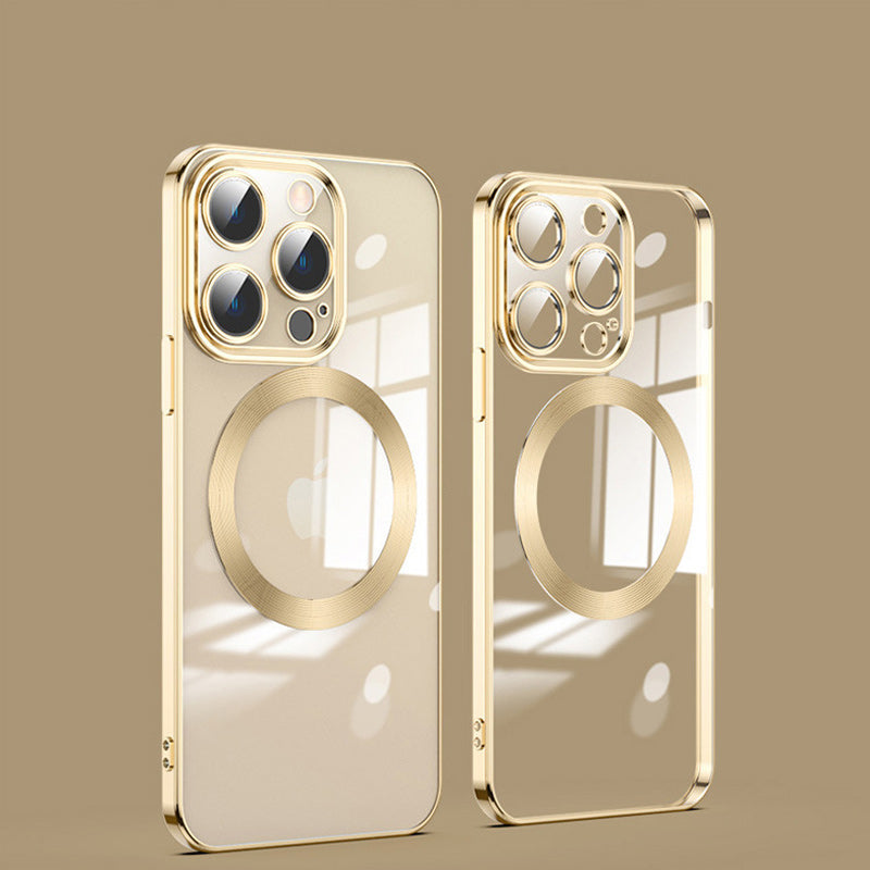 Electroplating Wireless Magnetic Charging All-Inclusive Lens Case for iPhone