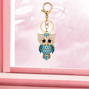 Diamond Owl Metal Keychain Pendant