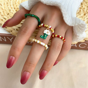 4 PCs Christmas Band Ring