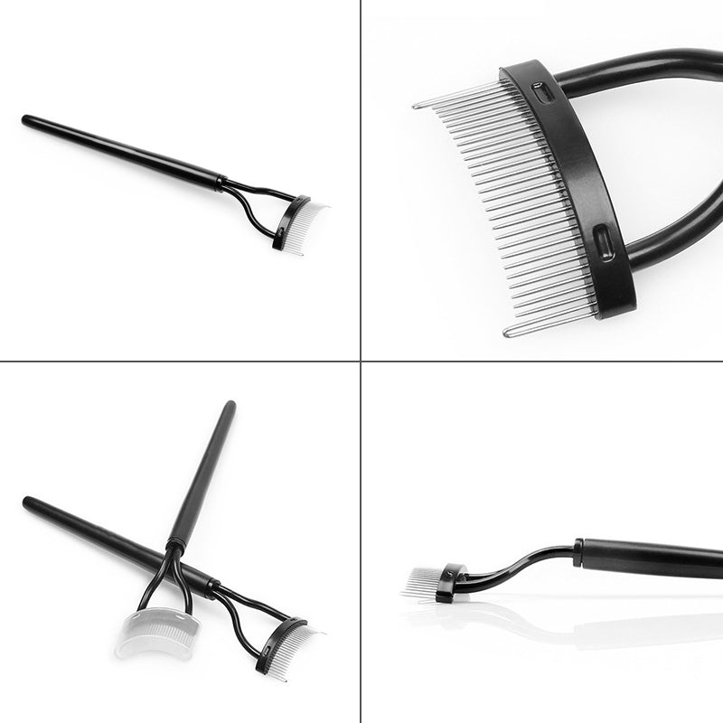 Portable Semi-Curved Steel Pin Eyelash Comb
