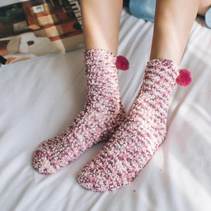 Coral Fleece Cupcake Socks
