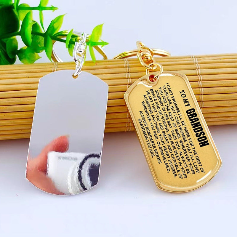 To My Grandson Keychain