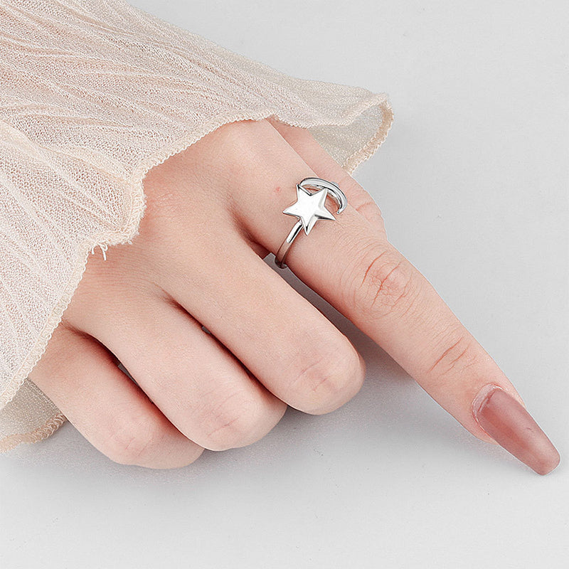 Adjustable Moon & Stars Anxiety Ring