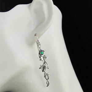 Vintage Leaf Gemstone Earrings