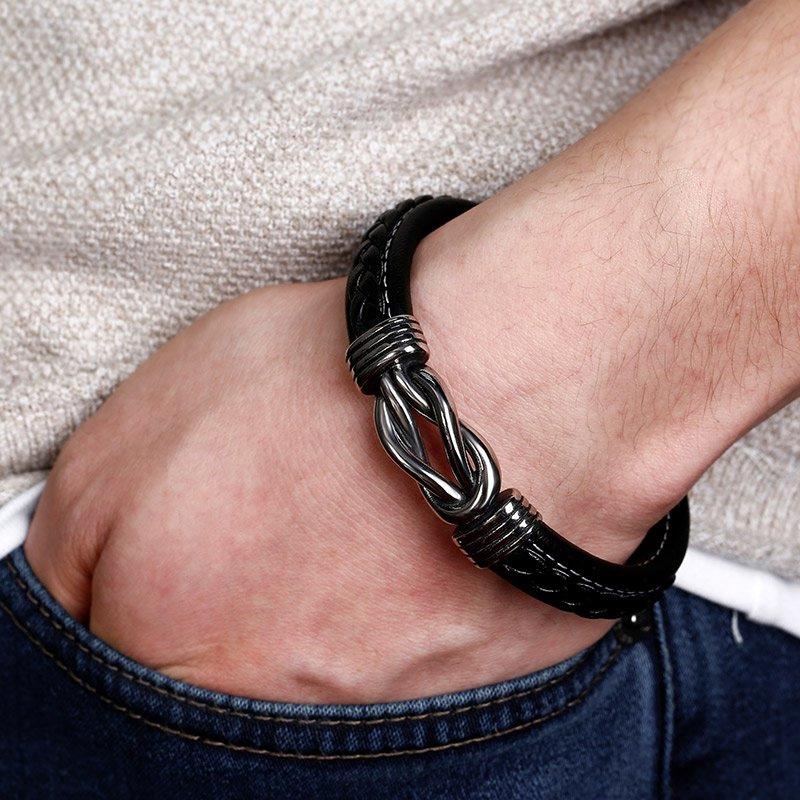 Twist Braided Leather Bracelet