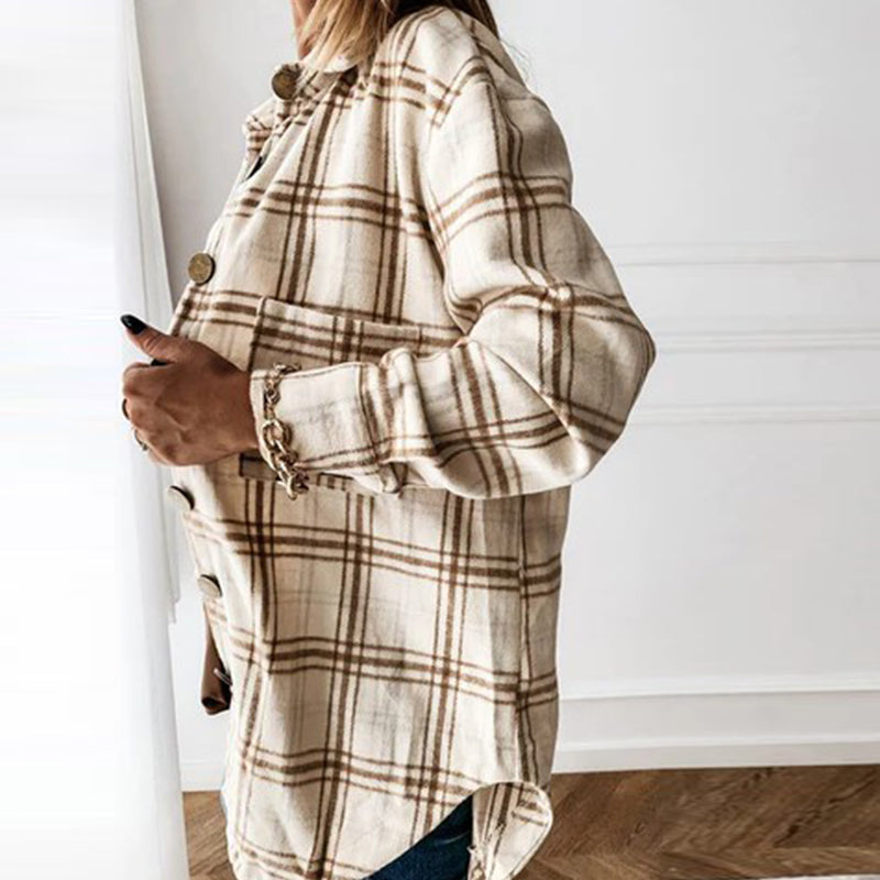 Women's Casual Plaid Coat