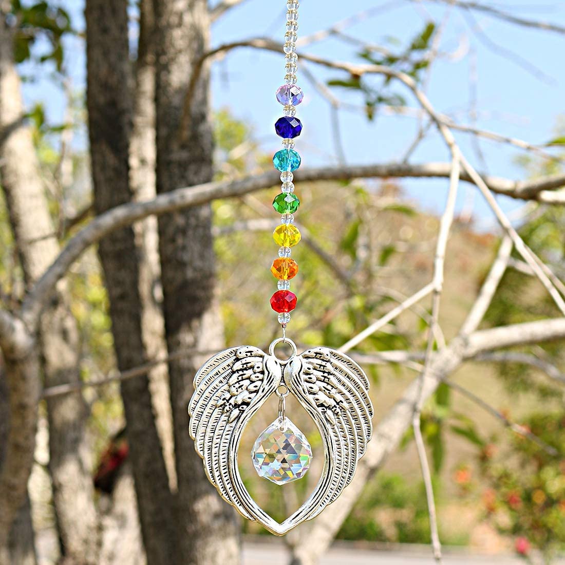 Colorful Angel Wings Memorial Ornament