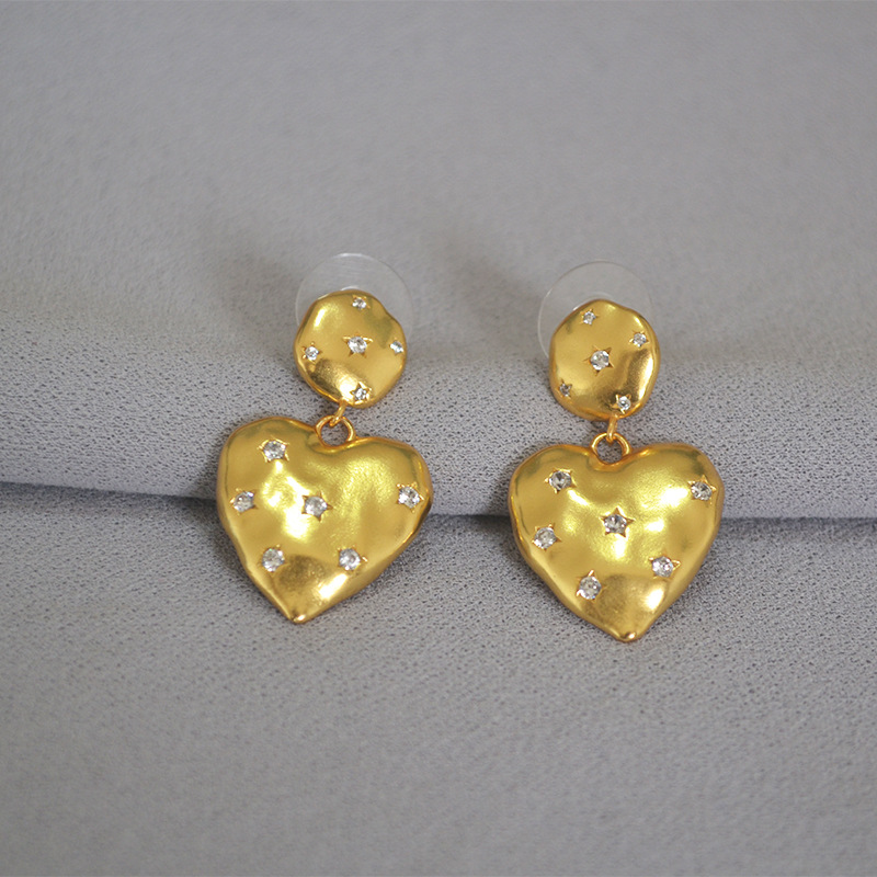 Gold Heart Earrings