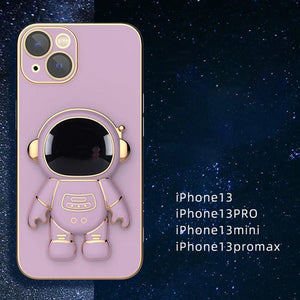 6D Plating Astronaut Hidden Stand Case Cover For IPhone