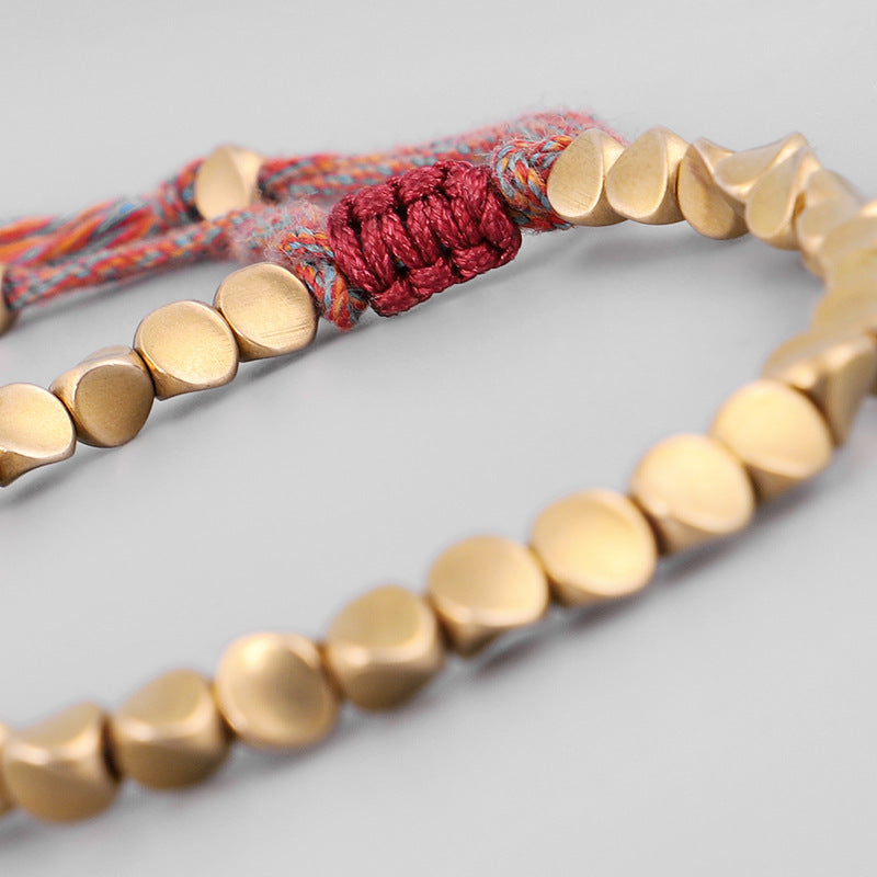 Shaped Copper Bead Bracelet
