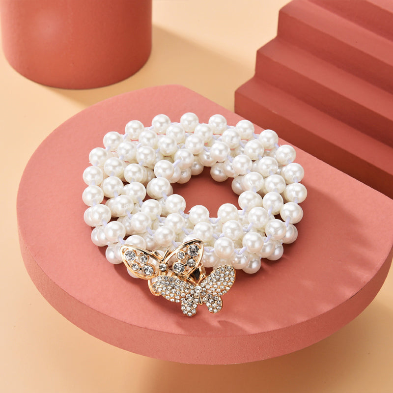 Waist Chain with Pearl Butterfly Belt Buckle
