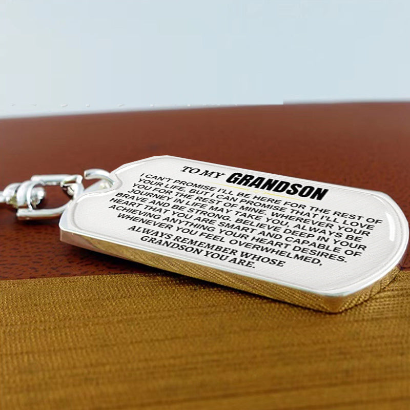 To My Grandson Keychain