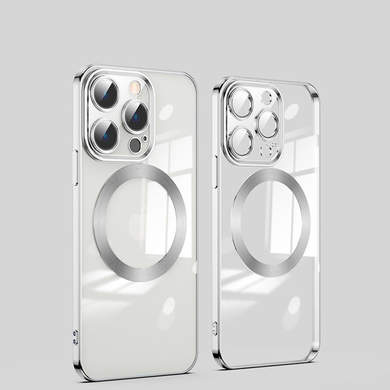 Electroplating Wireless Magnetic Charging All-Inclusive Lens Case for iPhone