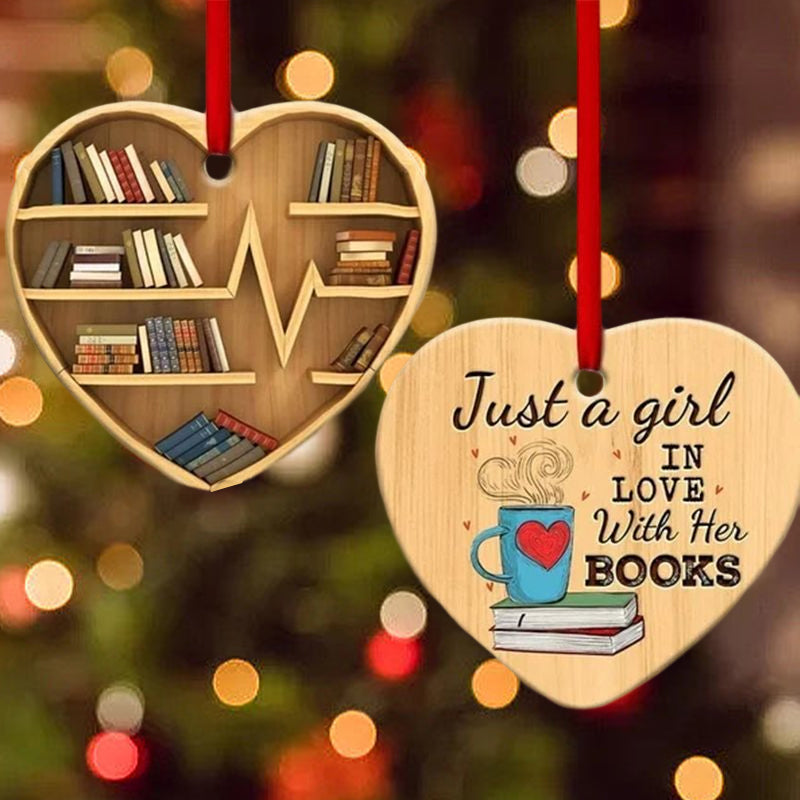 Book Lovers Heart Ornament