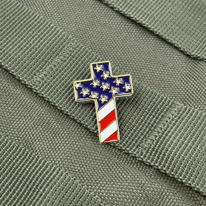 Adorable American Cross Pin