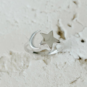 Adjustable Moon & Stars Anxiety Ring
