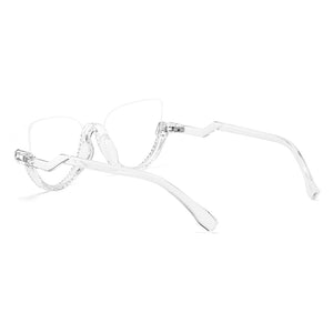 Cat-eye White-Diamond Eyeglasses for Women