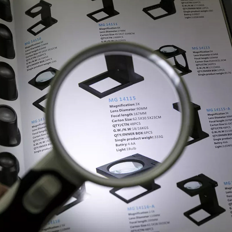 20X Optical Handheld Backlit Magnifier For Reading