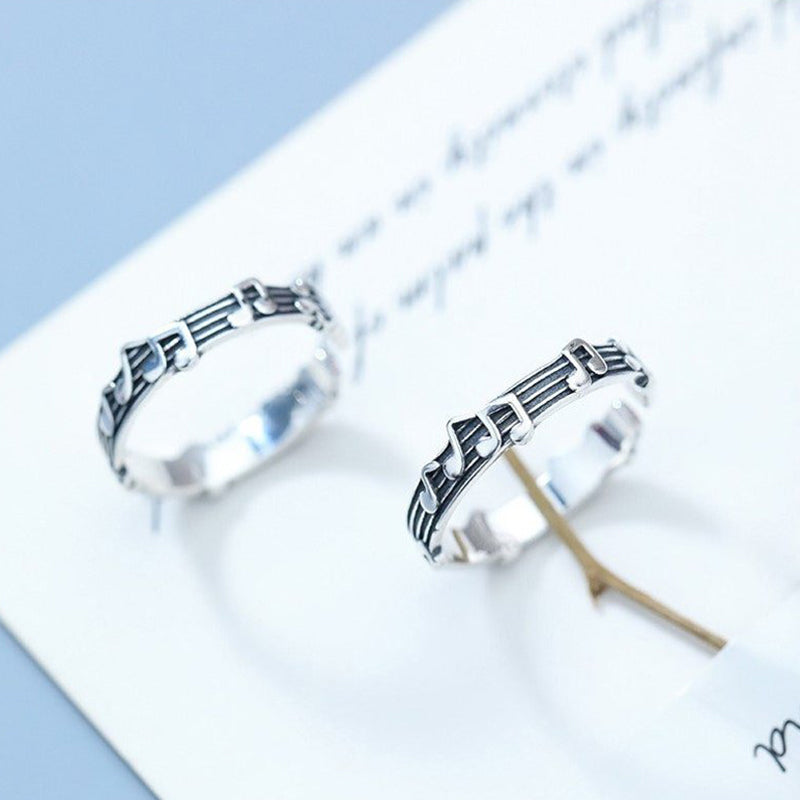 Music Note Ring Music Adjustable Couple's Ring
