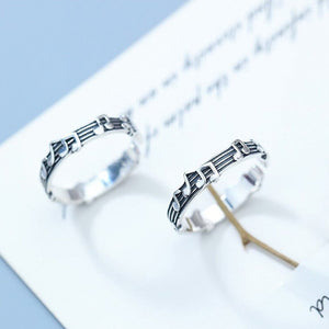 Music Note Ring Music Adjustable Couple's Ring
